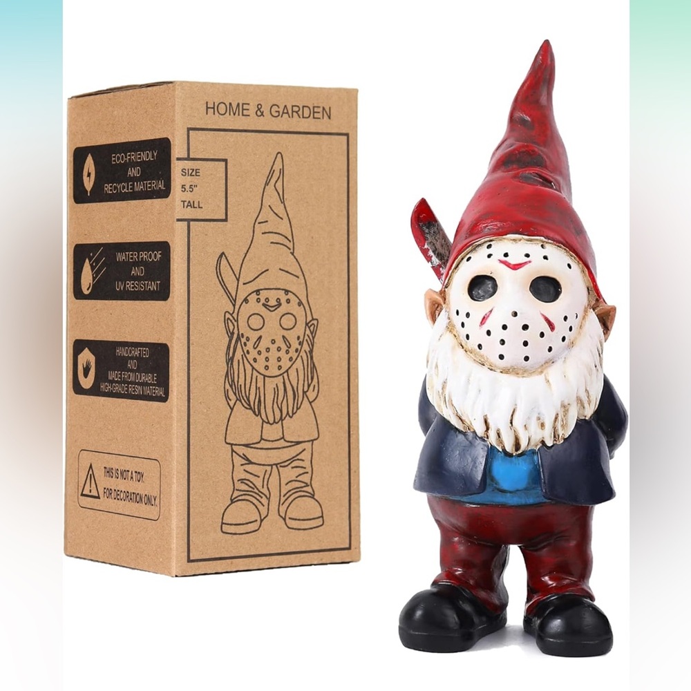 NWT Horror Decor Halloween Decorations Indoor Garden Gnome Garden Statue